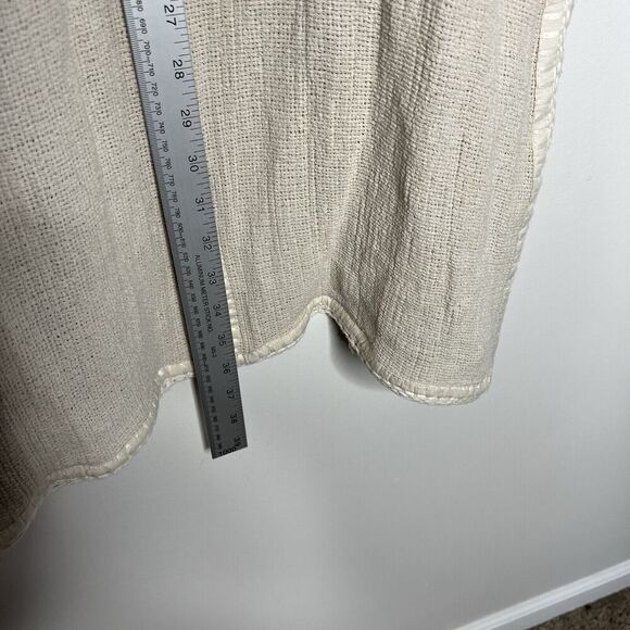 Soft Surroundings Open Front Textured Cardigan Womens Medium Beige Cotton Knit - Picture 10 of 14